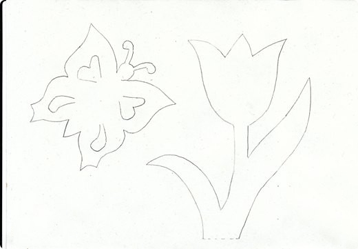 объемная открытка киригами с цветами шаблон