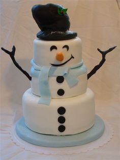снеговик из торта