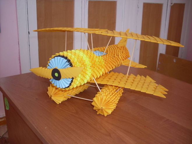 самолет из модулей оригами