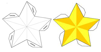 объемная звезда из бумаги шаблон для поделок