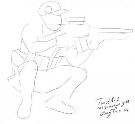 Как нарисовать мужчину в военной форме карандашом поэтапно