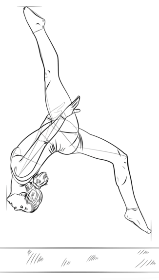 рисунок гимнастки поэтапно своими руками