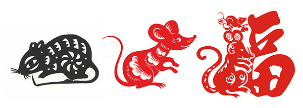 новогодние трафареты Год Крысы, трафареты с крысой, вытынанки с крысой