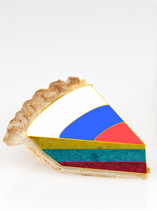 разноцветные коржи флаг торт