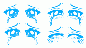 аниме глаза со слезами рисунок девочки