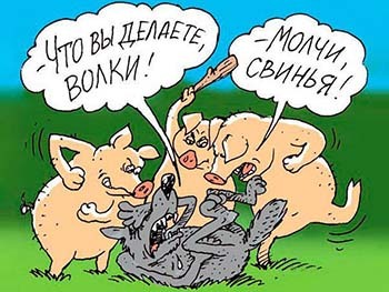 комиксы, карикатуры на Новый год со свиньей