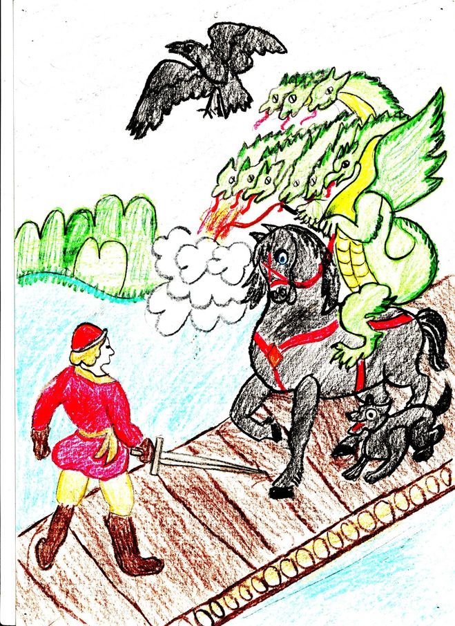 Нарисовать рисунок иван крестьянский сын и чудо юдо 5 класс к сказке