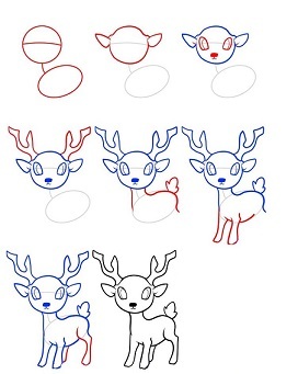 Как нарисовать оленя, тундру