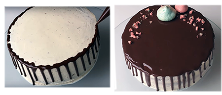 украшение торта шоколадом со стекающими каплями