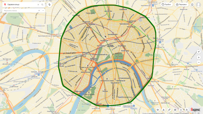 Садовое кольцо. Карта Москвы