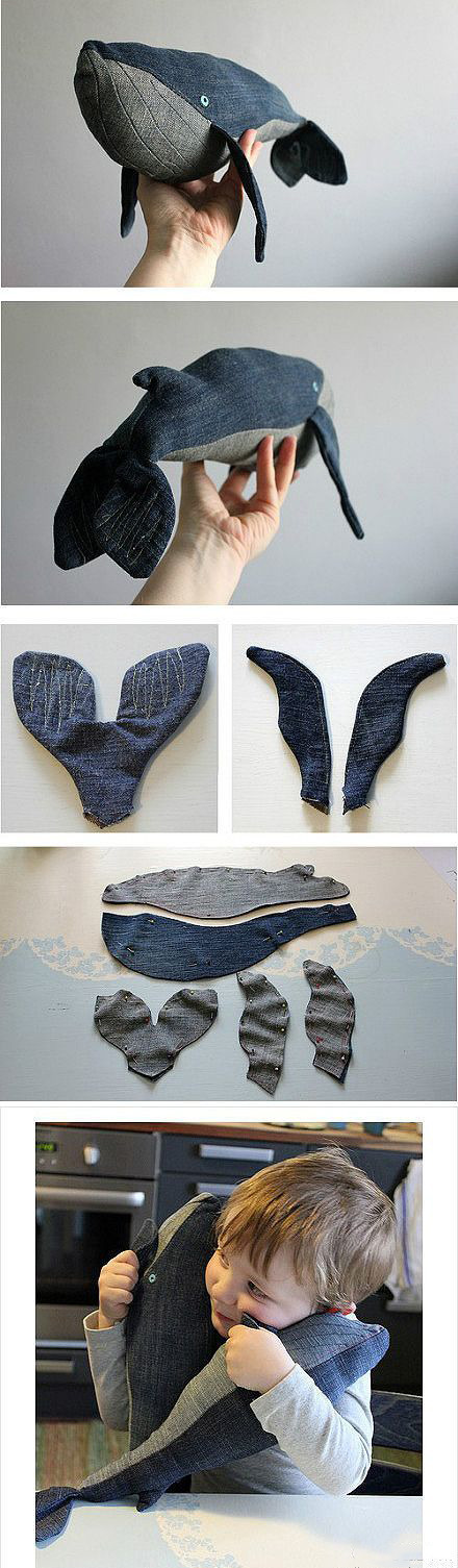 кит из джинсовой ткани поделка