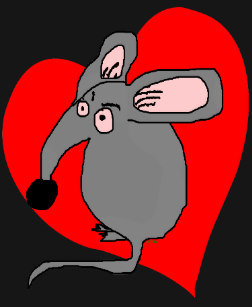 Картинка для маечки с крысой и сердцем