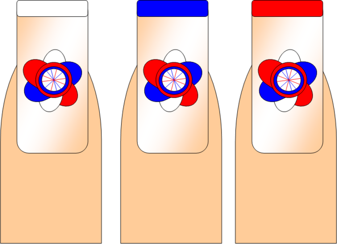 ногти в стиле российского флага
