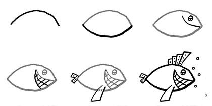 Как нарисовать кошку и рыбку поэтапно? Как нарисовать кота и рыбу поэтапно?