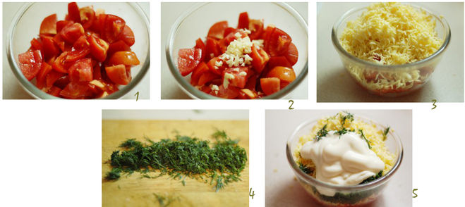 салат из помидоров и сыра