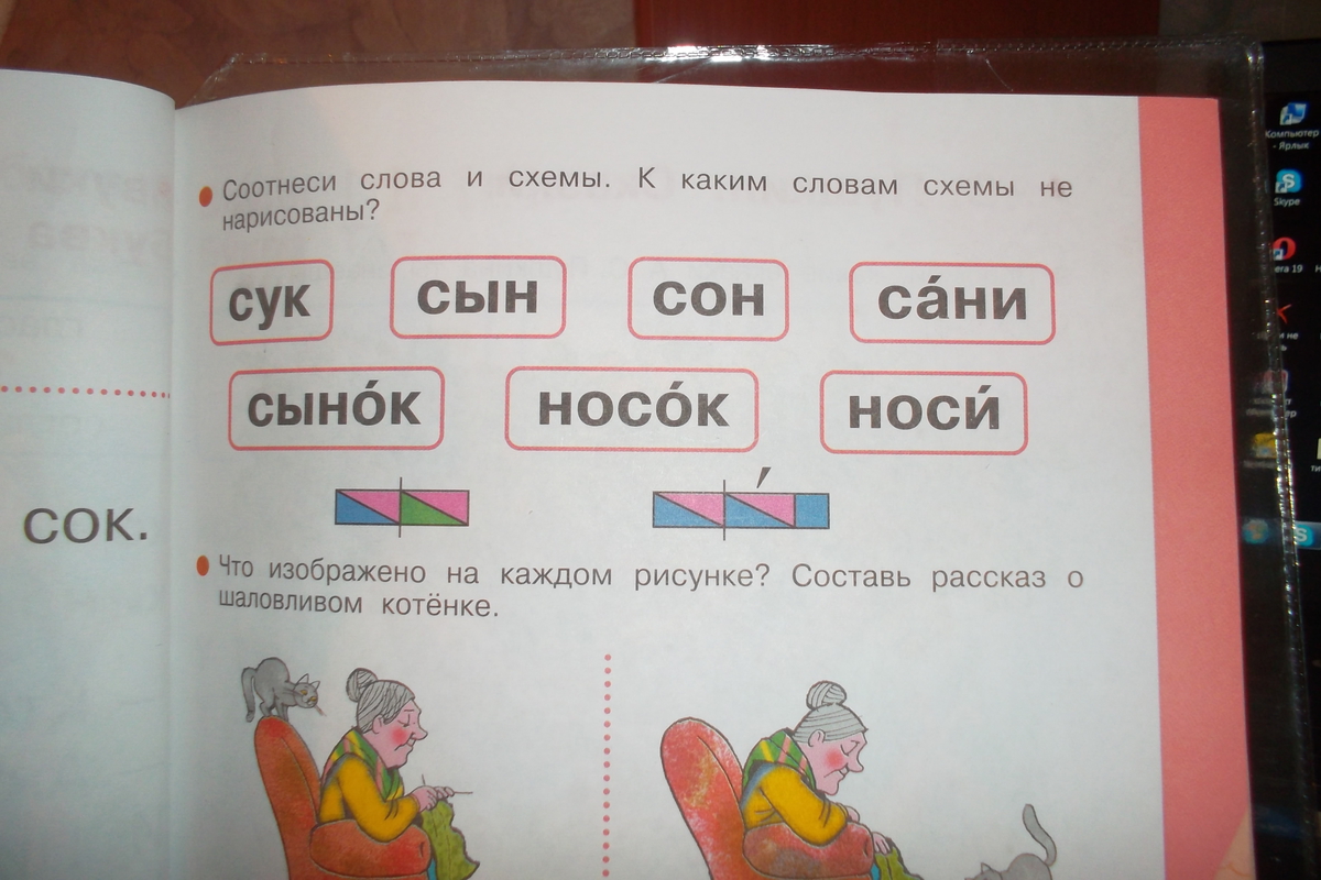 Схема слова нос 1 класс