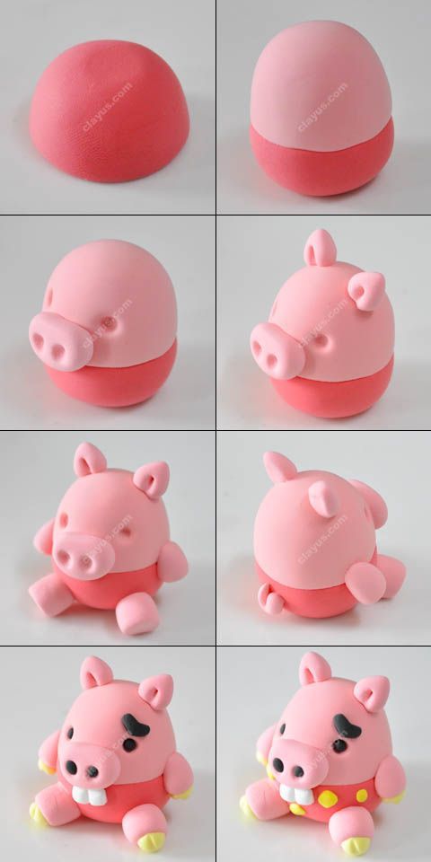 как сделать свинку к Новому году 2019 двадцать способов, поделка свинка своими руками пошаговые фото, как сделать свинку из холодного фарфора, поделка свинка Пеппа своими руками
