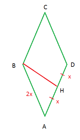 Используя рисунок найди высоту ромба dc dh