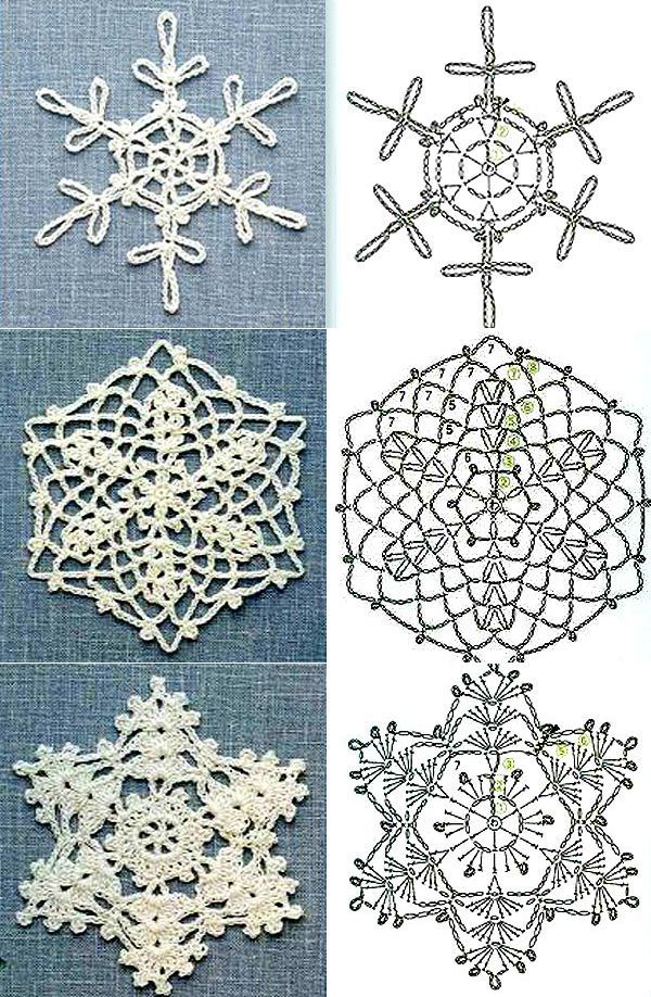 схемы снежинок крючком к Новому году 2019, 100 схем вязания снежинок крючком, самые красивые снежинки крючком своими руками, как связать снежинку крючком, лучшие схемы вязания снежинки крючком