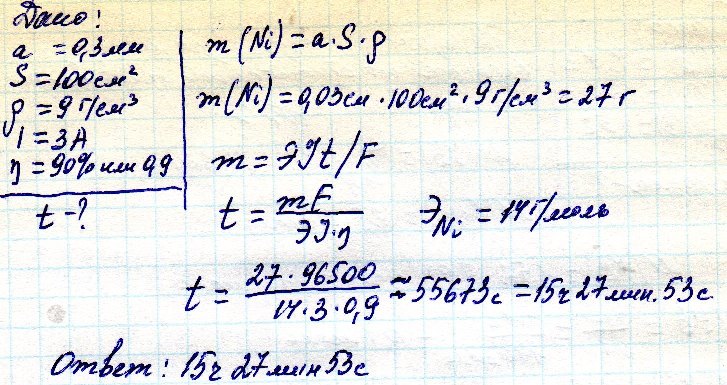 Толщиной 0 1 3. Металлический шар площадью 100 см 2. 8,9г/см3. Никелирование поверхности площадью 48 см2 происходит при силе тока 0.15а. Никелирование металлической пластинки с площадью поверхности 50 см.