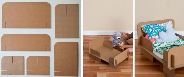 Схема изготовления кровати из картона
