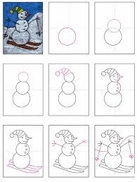 как нарисовать снеговика по схеме