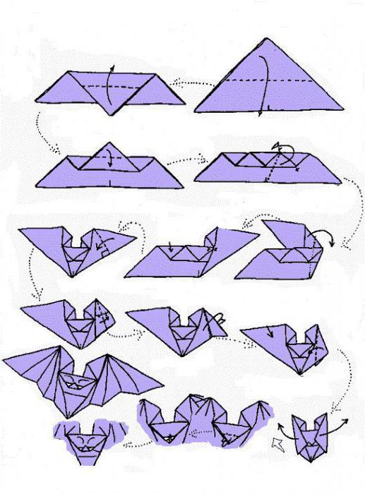 как сделать летучую мышь из бумаги