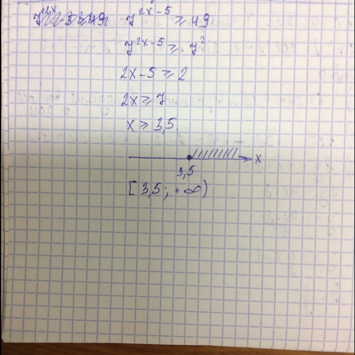 32 x 7 0 5. Решение неравенства x2 49. Х2 > 49. 2 В степени х равно 7. Х²+0,49=0.