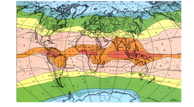 климатические области и пояса на карте мира