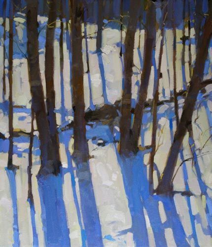 рисунок поэтапно красками зимний лес