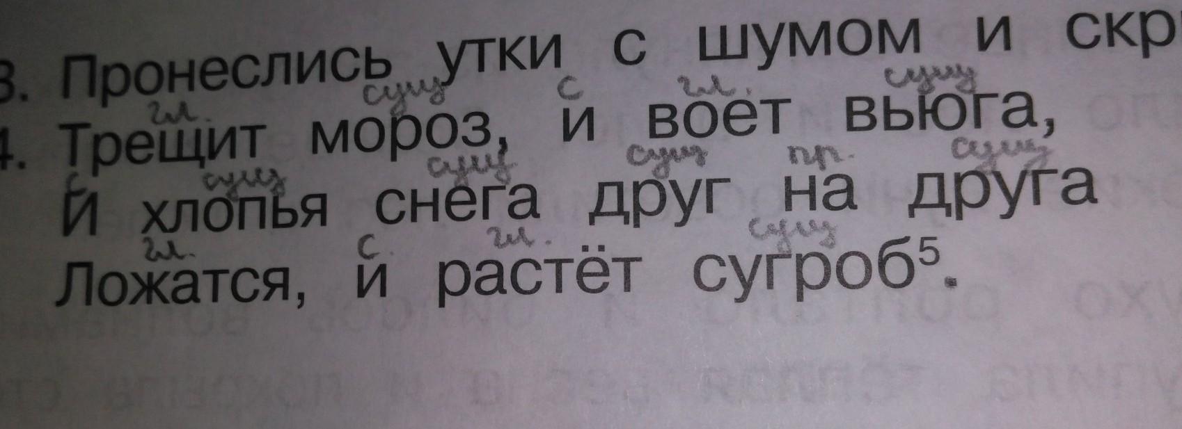 Прочитайте сколько в тексте предложений вьюга воет. Русский язык 2 класс вьюга воет. Пронеслись утки с шумом. Вьюга воет попрятались в гнезда.