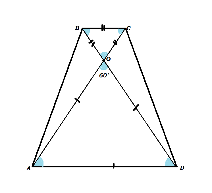 Трапеция abcd 60. Трапеция. Угол между диагоналями трапеции. Трапеция 60 градусов. Углы диагоналей трапеции.