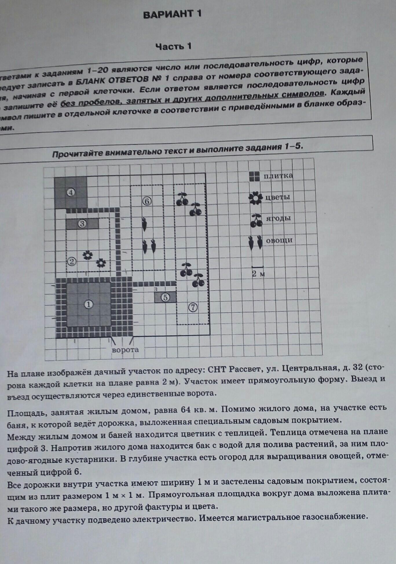 Сопоставьте объекты указанные в таблице с цифрами которыми эти объекты обозначены на плане вариант 1