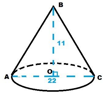 Угол при вершине осевого сечения равен 90. Высота конуса на рисунке. Конус высота 50 см диаметр 40 мм. Высота конуса равна 11 а диаметр 2. Диаметр основания конуса равен 22 а угол при вершине осевого сечения 90.
