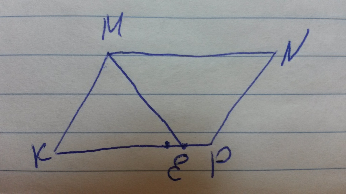 На рисунке kmnp трапеция ck mn. KMNP параллелограмм m=km. В параллелограмме KMNP угол m 120. KMNP параллелограмм ke биссектриса угла k. В параллелограмме KMNP угол m равен 120 km.