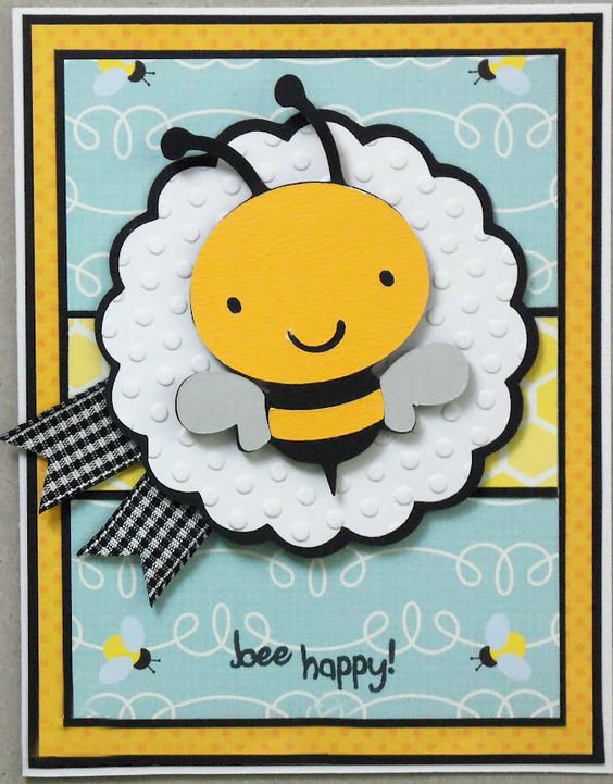открытка с пчелой скрапбукинг