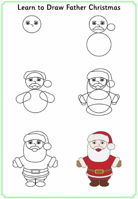 как нарисовать Деда Мороза