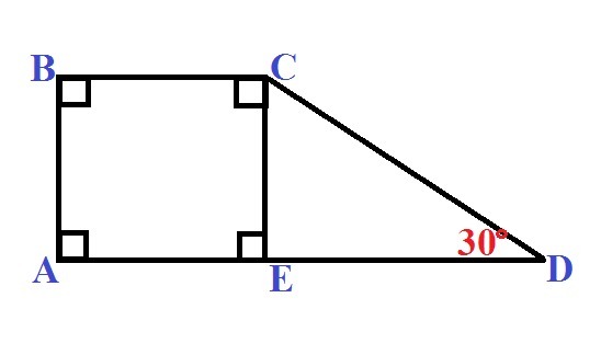 Прямоугольная трапеция градусы. Угол 30 градусов в трапеции. Найдите площадь трапеции угол 30 градусов. Площадь трапеции с углом 30 градусов. Высота прямоугольной трапеции.