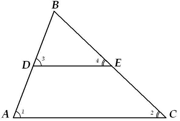 Сторона де. Соответственные углы в треугольнике. Соответствующие углы в треугольнике. Соответсвенные углы у треугольника. Треугольник АВС de параллельно AC.