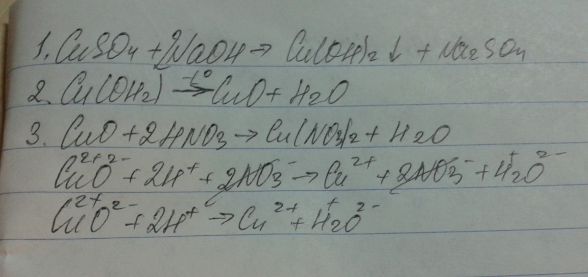 Дана схема превращений составьте уравнения реакций cu cuo cuso4 cu oh 2 укажите тип реакций