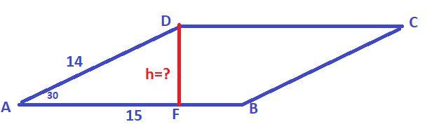 Параллелограмма равен 30 градусов