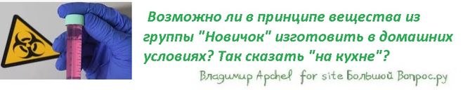 Возможно ли в принципе вещества из группы "Новичок" изготовить в домашних условиях? Так сказать "на кухне"?