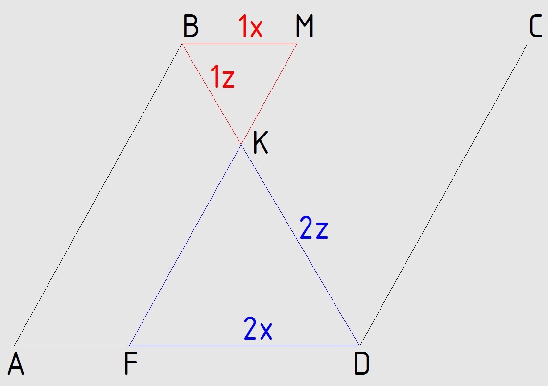 Параллельные стороны. Точки f и ecthtдины сторон BC И ,F. На рисунке EF параллелен стороне BC.
