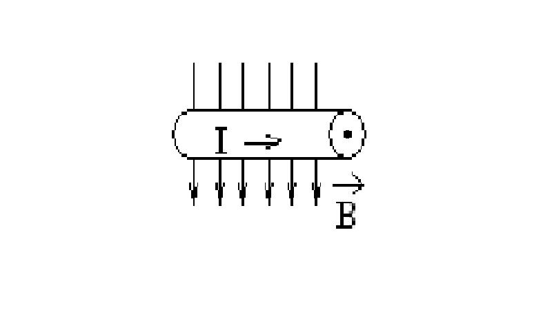 На рисунке изображен проводник с током символ означает что ток в проводнике направлен от наблюдателя
