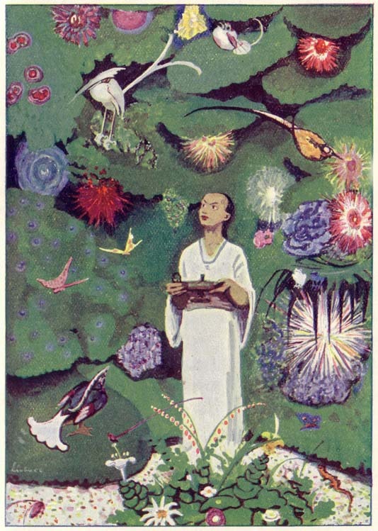Аладдин в волшебном саду, иллюстрация Макса Либерта