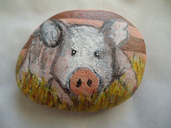 как нарисовать свинью, как нарисовать свинью на камне
