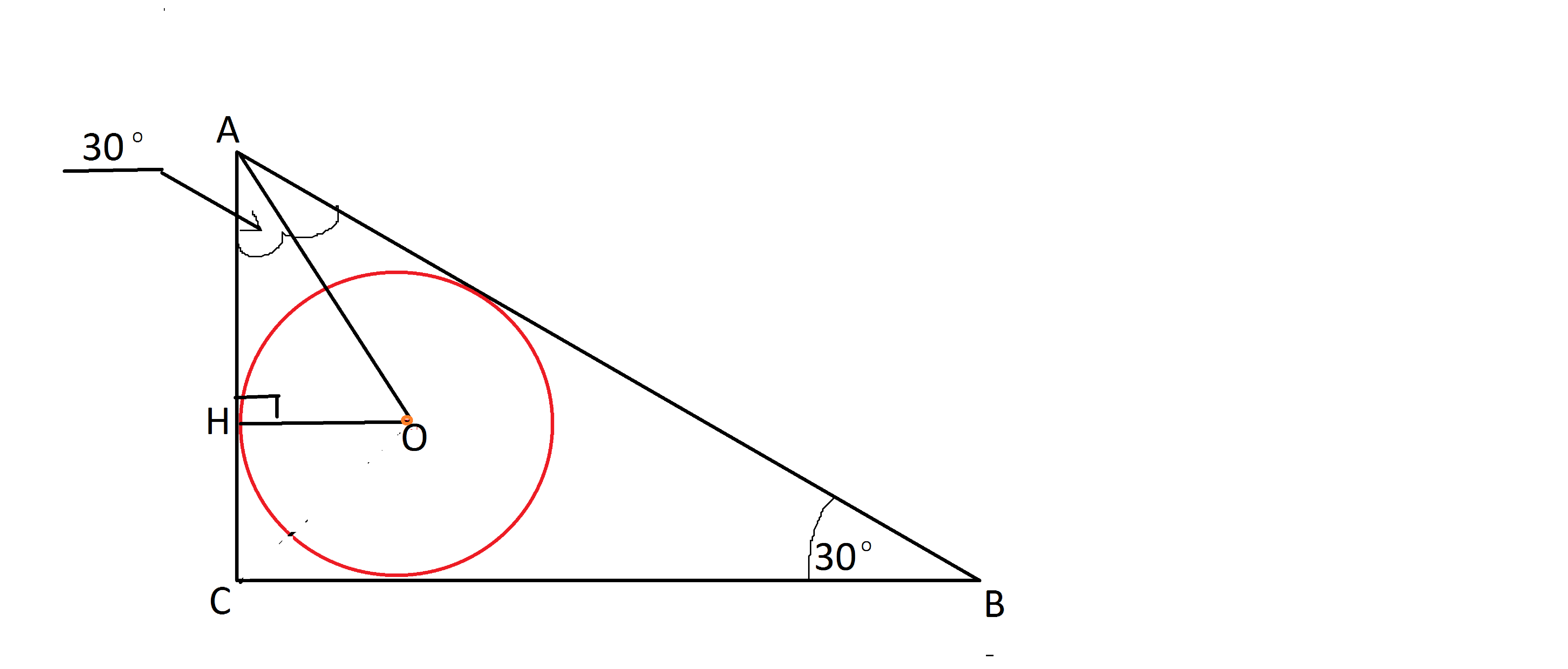 Угол abc 30 радиус окружности равен. Угол 30 градусов в прямоугольном треугольнике. Угол 30 градусов в треугольнике. 30 Градусный угол в прямоугольном треугольнике. Прямоугольный треугольник с углом 60 градусов и 30 градусов.
