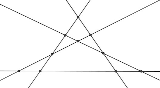 6 точек определяли 8 прямых. Прямая из 4 прямых. Прямые из 4 точек.. 4 Прямые 2 точки пересечения. Четыре прямые каждые две пересекаются.