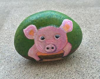 как нарисовать свинью, как нарисовать свинью на камне