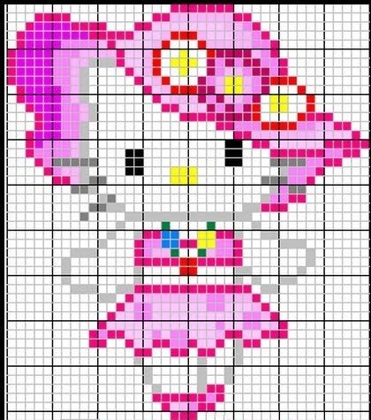 Hello Kitty из термомозаики схема